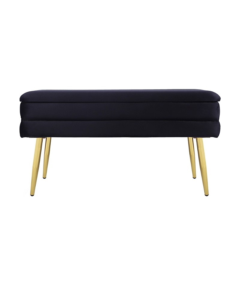 Tov Furniture Ziva Velvet Storage Bench In Black
