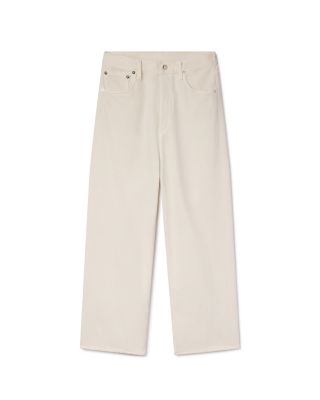 Ren High Rise Wide Leg Ankle Jeans in Brown Rice