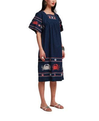 Picnic Crab Embroidery Dress