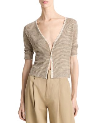 Vince - Cashmere Silk Microstripe Cardigan