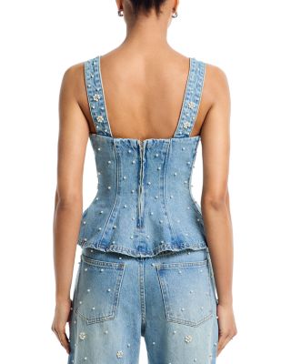 Fiorella Embellished Denim Top