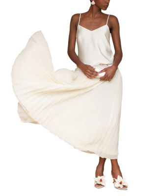 Contrast Pleated Skirt Maxi Dress