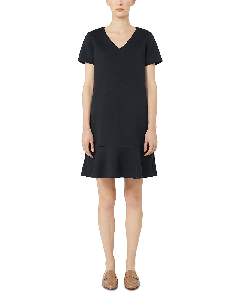 Max Mara Veloce Navy Jersey Dress In Black