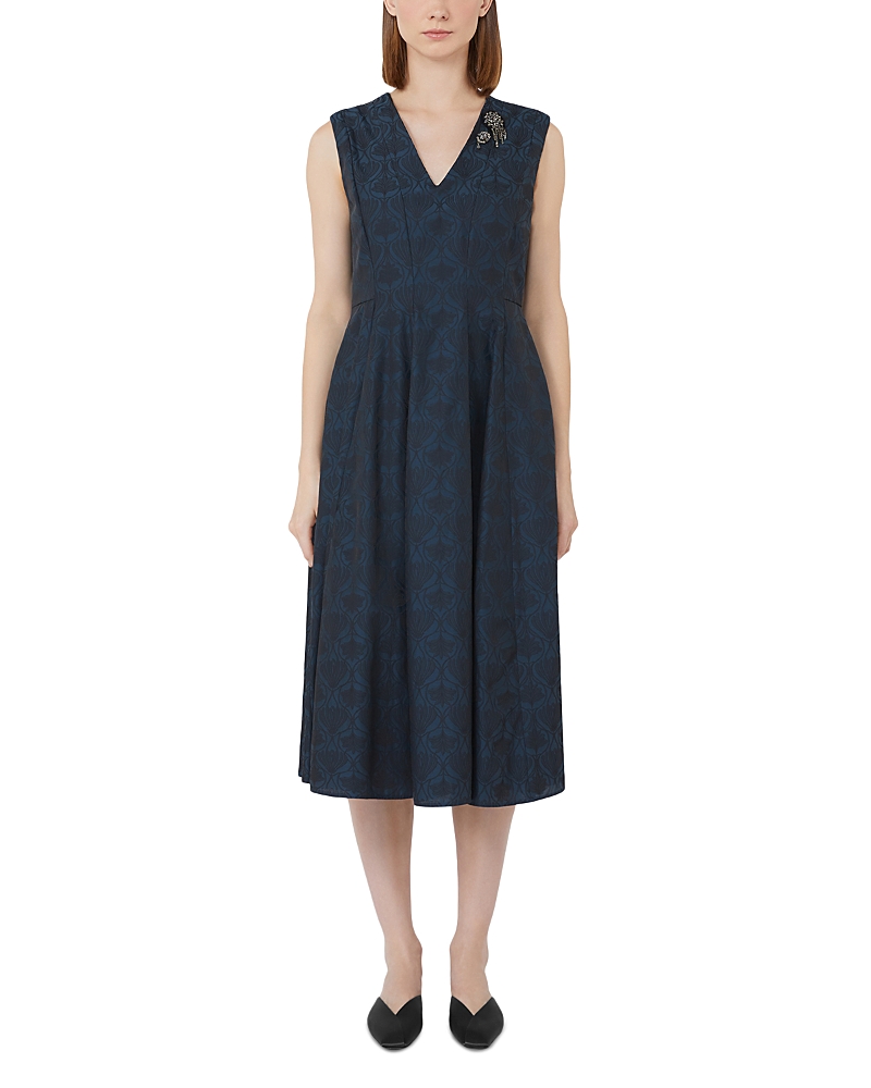 Max Mara Lauren Midnight Blue Fit And Flare Dress In Blue