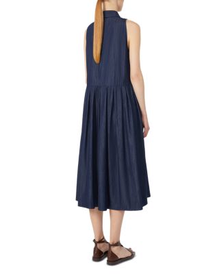 Elena Midnight Blue Cotton Dress