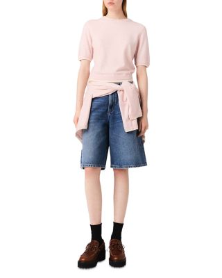 Rhinestone Cardigan &amp; Short Sleeve Sweater