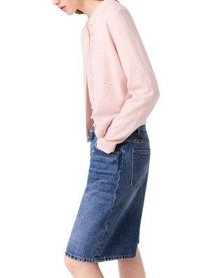 Wool Cardigan with Rhinestones