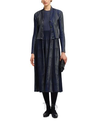 Bicolor Ribbed Striped Cardigan Sweater