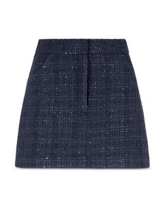 Sequined Tweed Mini Skirt