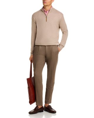 Autumn Crest Suede Trim Quarter Zip Sweater