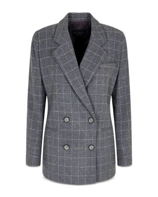 Icon Checkered Flannel Wool Blend Blazer