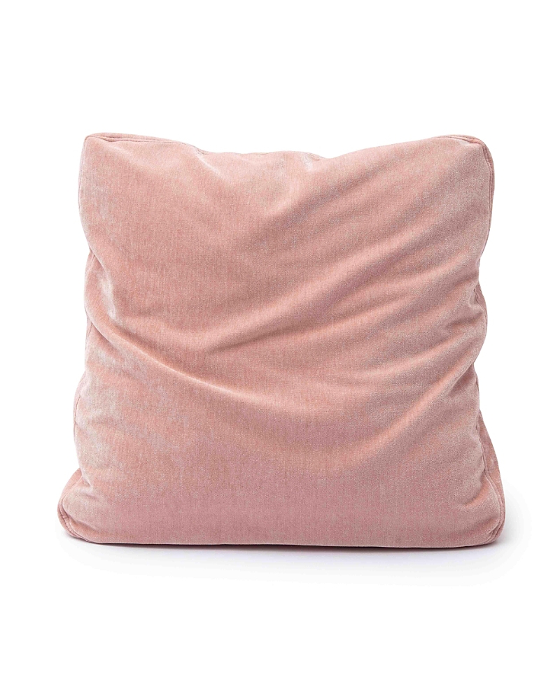 Tov Furniture Tipsy Upcycled Chenille 24 X 24 Inch Square Floppy Pillow In Pink
