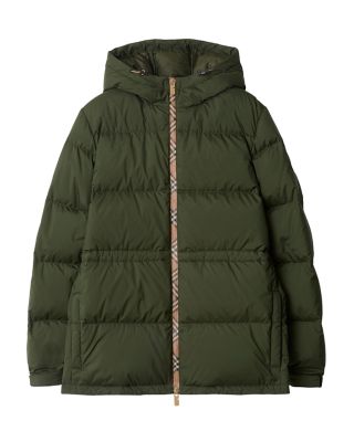 Burberry - Check Trim Hooded Puffer Jacket