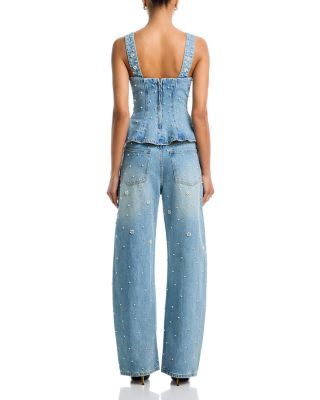 Fiorella Embellished Denim Top