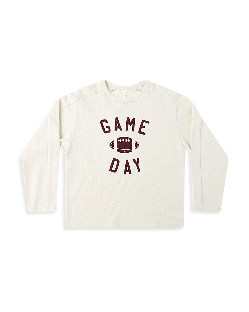 Rylee + Cru Boys' Long Sleeved Paneled Game Day Tee - Little Kid In White