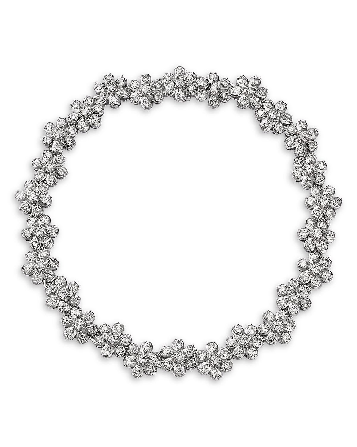 Bloomingdale's Fine Collection Diamond Flower Cluster Link Bracelet