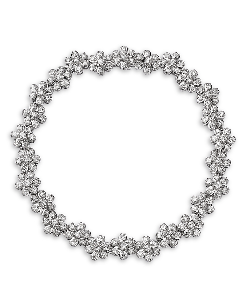 Bloomingdale's Fine Collection Diamond Flower Cluster Link Bracelet in 14K White Gold, 4.0 tcw