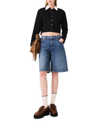 Cropped Poplin Shirt
