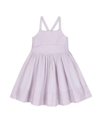 Hope & Henry - Girls' Heirloom Organic Sleeveless Special Occasion Sundress with Bow Back Detail and Embroidery - Little Kid, Big Kid