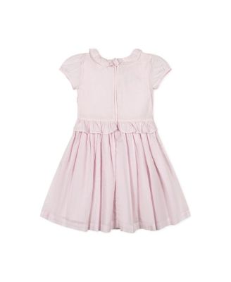 Girls' Organic Puff Sleeve with Ruffle Collar Smocked Party Dress - Little Kid, Big Kid