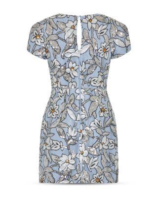 Rowen Silver Floral Sequins Dress