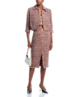 L'AGENCE - Tweed Jacket, Crop Top & Skirt