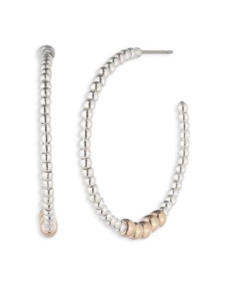 Beaded C Hoop Earrings