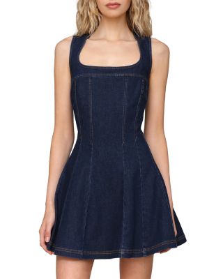 Panelled Fit &amp; Flare Cap Sleeve Dress