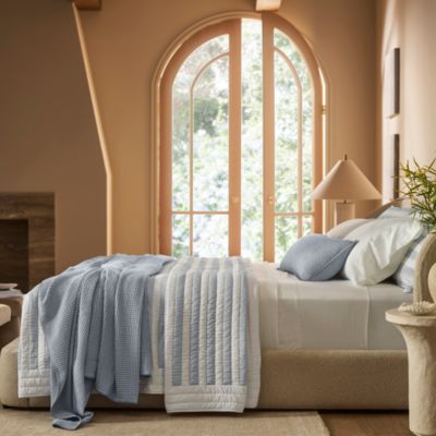 Waffle Organic Cotton Decorative Pillow with Insert, 14" x 34"