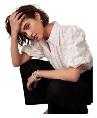  Women's Applique Organza Shirt