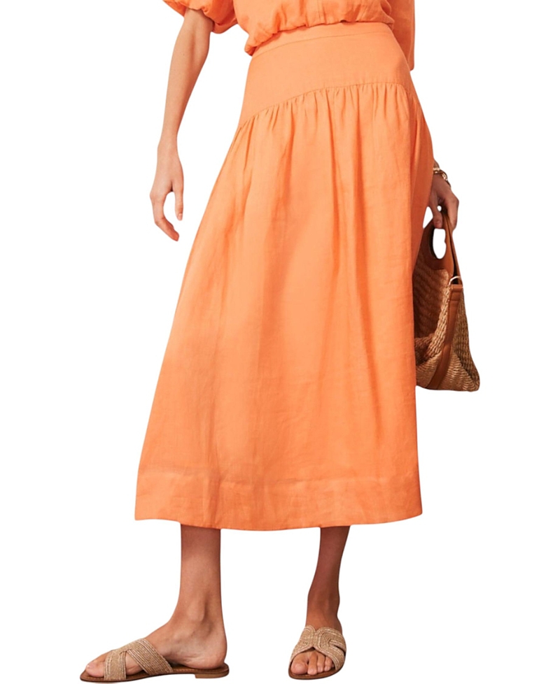 Mint Velvet Drop Waist Maxi Skirt In Orange