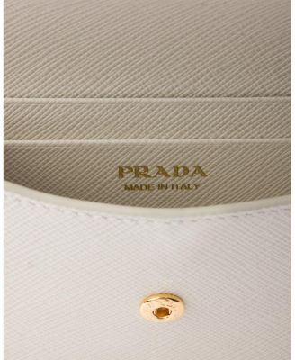 Saffiano Leather Card Holder with Shoulder Strap