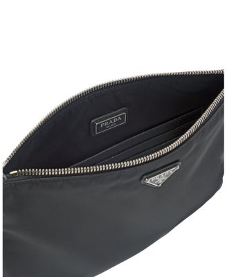 Re-Nylon And Saffiano Leather Pouch