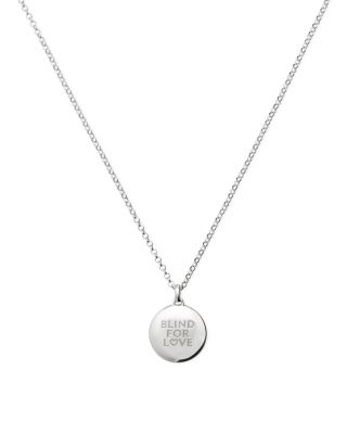 Sterling Silver Blind for Love Double G Disc Pendant Necklace, 19.7-21.7"