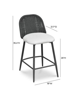 Alexa Rattan Performance Fabric Outdoor Counter Stool