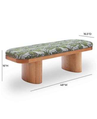 Ollie Olive Leopard Jacquard Bench