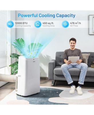  12000BTU Portable Air Conditioner 3-in-1 Air Cooler Fan Dehumidifier w/ Remote