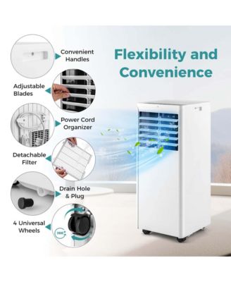  5000 BTU (8000 BTU ASHRAE) Portable Air Conditioner with Dehumidifier & Fan Sleep Mode & 24H Timer