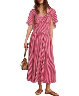 Mint Velvet - Women's Print Cape Midi Dress
