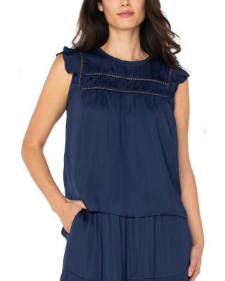 Liverpool Los Angeles - Flutter Sleeve Woven Top