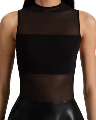 Chara Mesh Drop Waist Mixed Media Dress