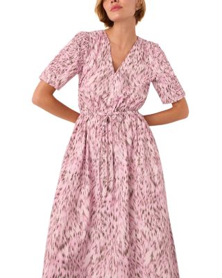 Leopard Print Cotton Midi Dress