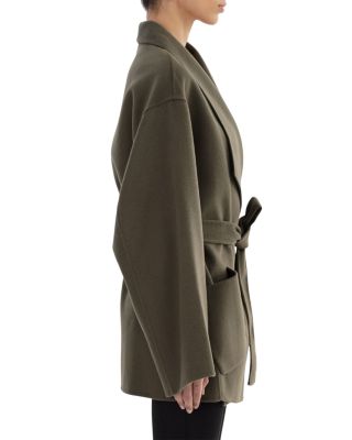 Mekia Belted Double-Face Wool Oversized Wrap Coat