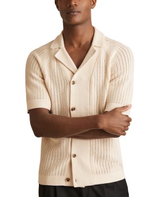 Regular Fit Ribbed Knit Cuban Shirt