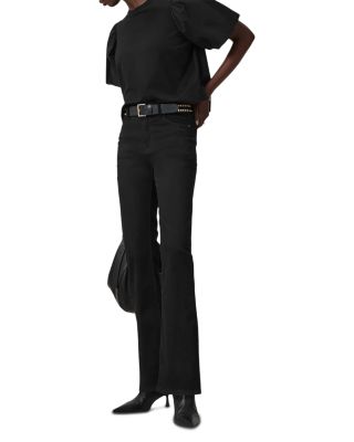 Haldan High Rise Slim Bootcut Jeans in Perfect Black