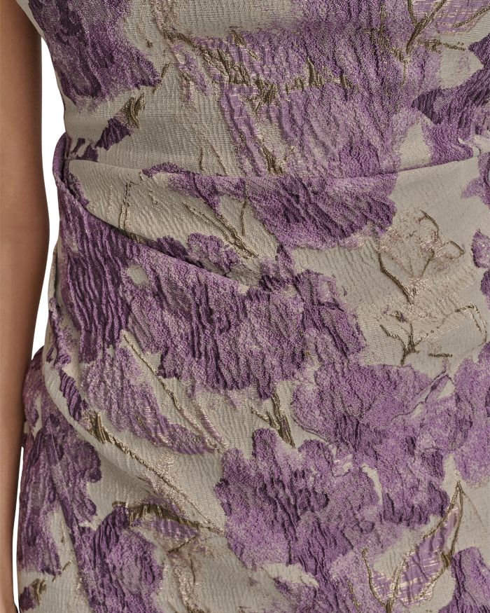 Floral Jacquard Midi Sheath Dress