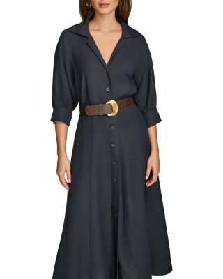A Line Belted Shirt Dress