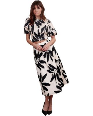  Women's Neutral Palm Print Top