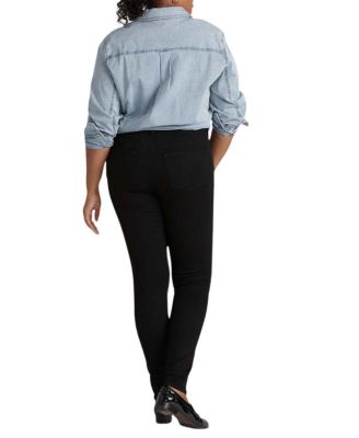  Women's Plus Seine High Rise Skinny Jeans 32 in in Black Wash
