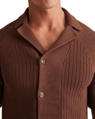 Regular Fit Ribbed Knit Cuban Shirt